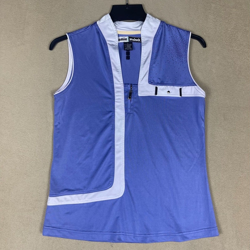 Jamie Sadock Womens L Sleeveless Golf Shirt Top Purple Lightweight